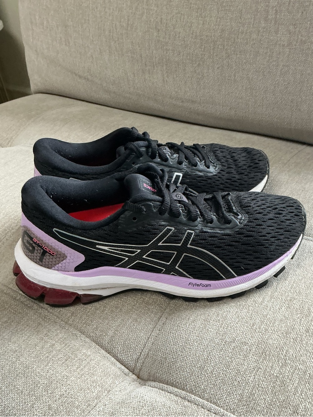 ASICS GT-1000 9 Women’s Size 7 Black Purple Running Shoes 1012A651 Athletic - Picture 2 of 16